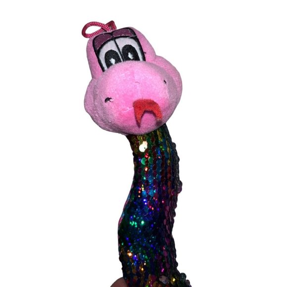 Flip Sequin Plush Toy Snake 16 inch Long Pink Head - Picture 11 of 16